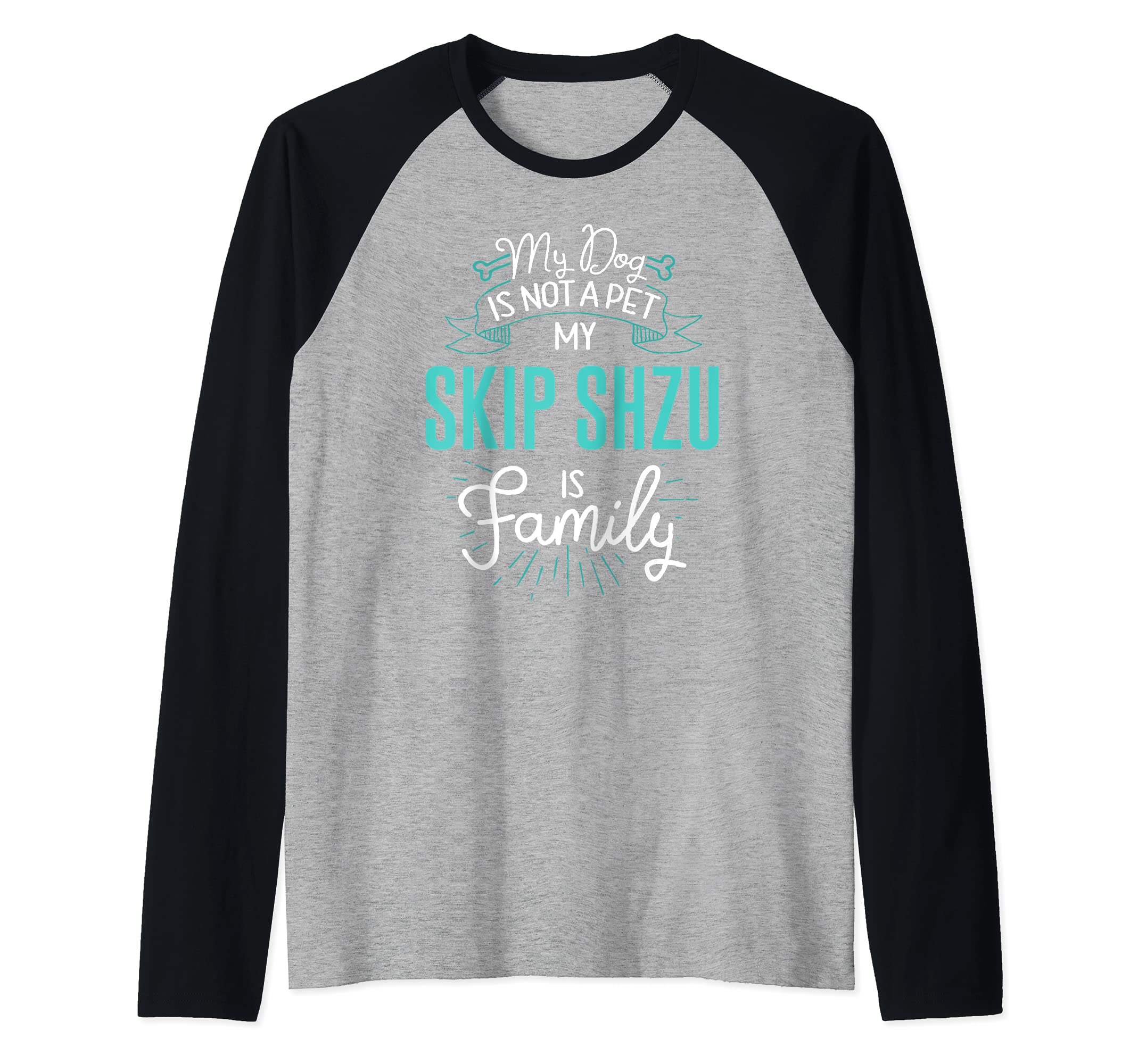 Cute Skip Shzu Design Family Dog Giftn Raglan Baseball Tee