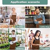Berkelen Chef Apron - Water Resistant Cotton Canvas, Adjustable, Brown view 5