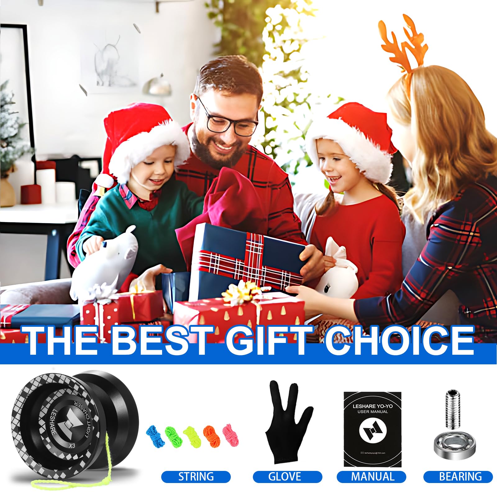 LESHAREYoyo Pro X3 for Advanced Players - Includes Responsive Yoyo for Beginners - Aluminum Yoyo for Kids + 5 Ropes + Gloves + Instructions