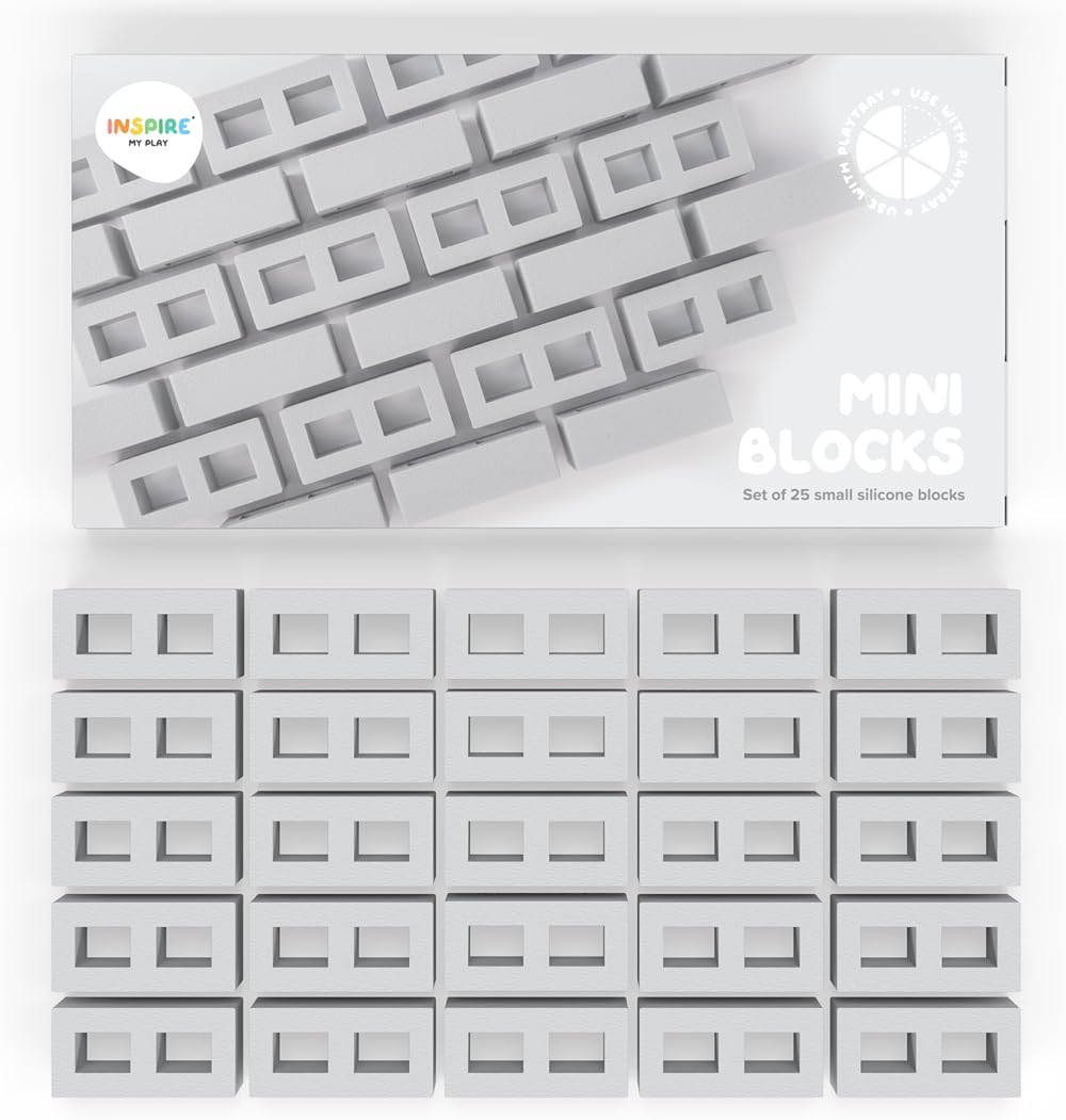 Inspire My Play 25 Mini Silicone Building Blocks for Sensory Play