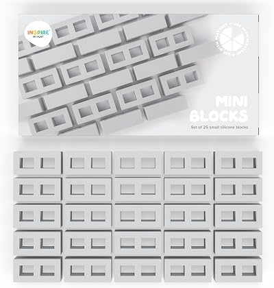 Inspire My Play 25 Mini Silicone Building Blocks for Sensory Play