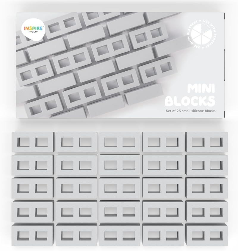 Inspire My Play 25 Mini Silicone Building Blocks for Sensory Play