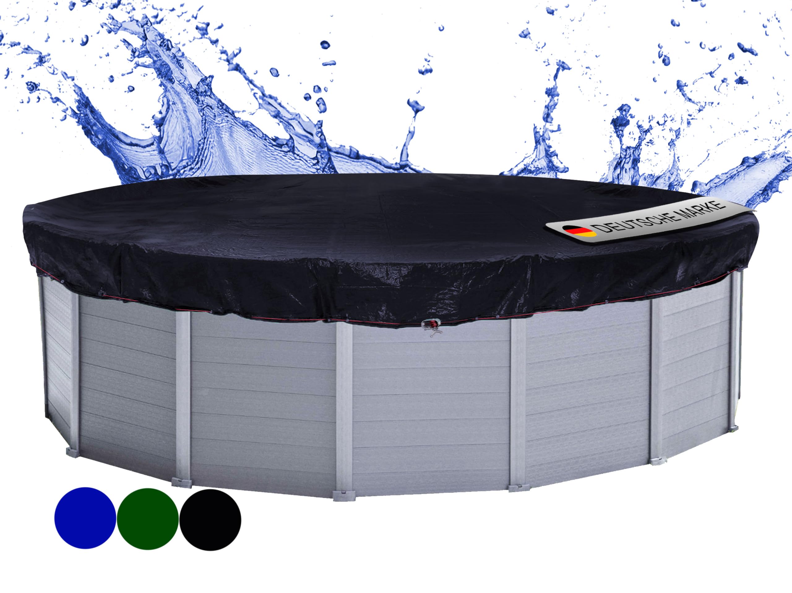 QUICK STAR Solar Swimming Pool Cover Round 200g/m² for Poolsize 320-366 cm Winter Tarpaulin dimension ø 420 cm Black