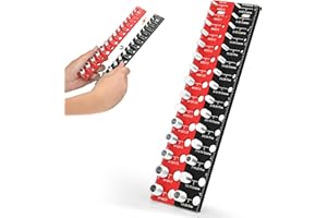 ESDABEM Nut and Bolt Thread Checker - Magnetic Detachable Thread Checker Standard and Metric Bolt Size Finder 30 Bolt and Nut Identifier Gauge Thread Gauge Screw Size and Thread Gauge Inch and Metric