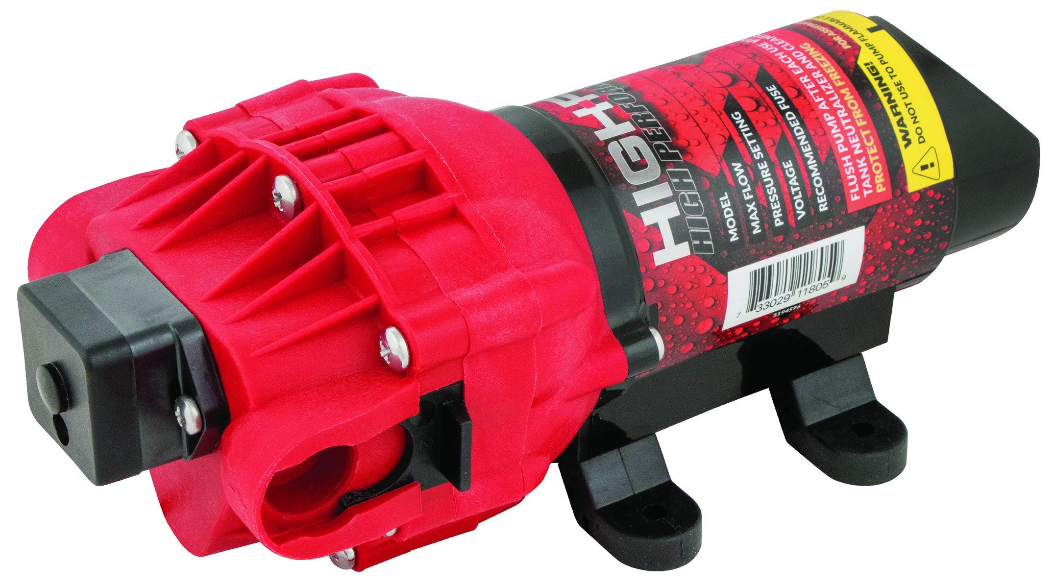 Fimco High-Flo 5151086 High-Performance 12V Diaphragm Sprayer Pump, 1.2GPM, 60PSI