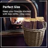Wrenbury Extra Large Wicker Log Basket 51cm Fireside Indoor Round view 2