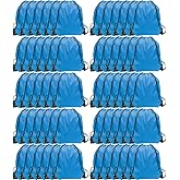 GoodtoU Drawstring Bags, Nylon Backpack for Sport, Traveling, Team (60Pcs, Sky Blue)