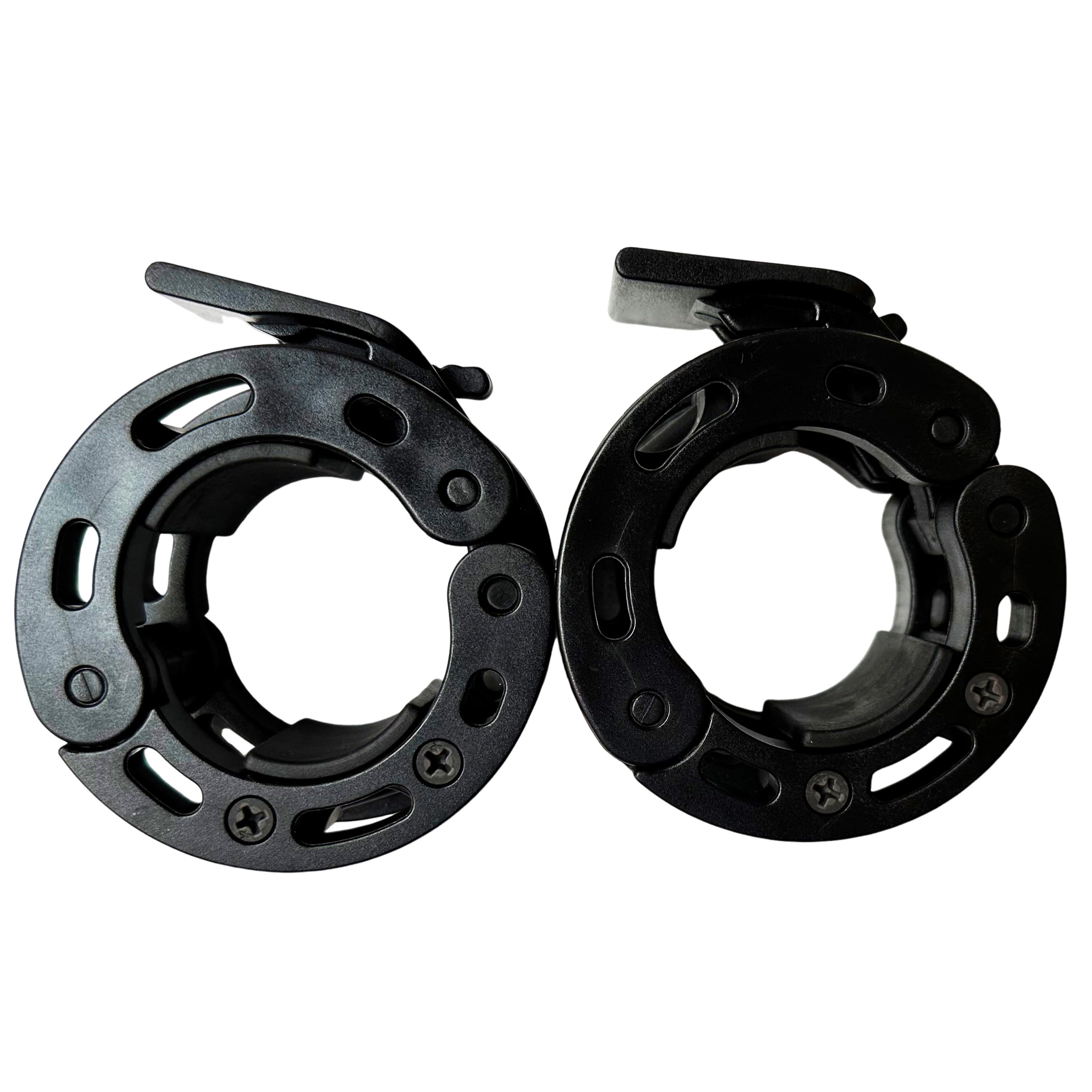 Rivotrance Clamps for 2 Inch Olympic Barbell Clips, Locking Weight Clips, Locking Weight Clips, Lockdown Weight Clamps for Weightlifting Fitness Training (Black)