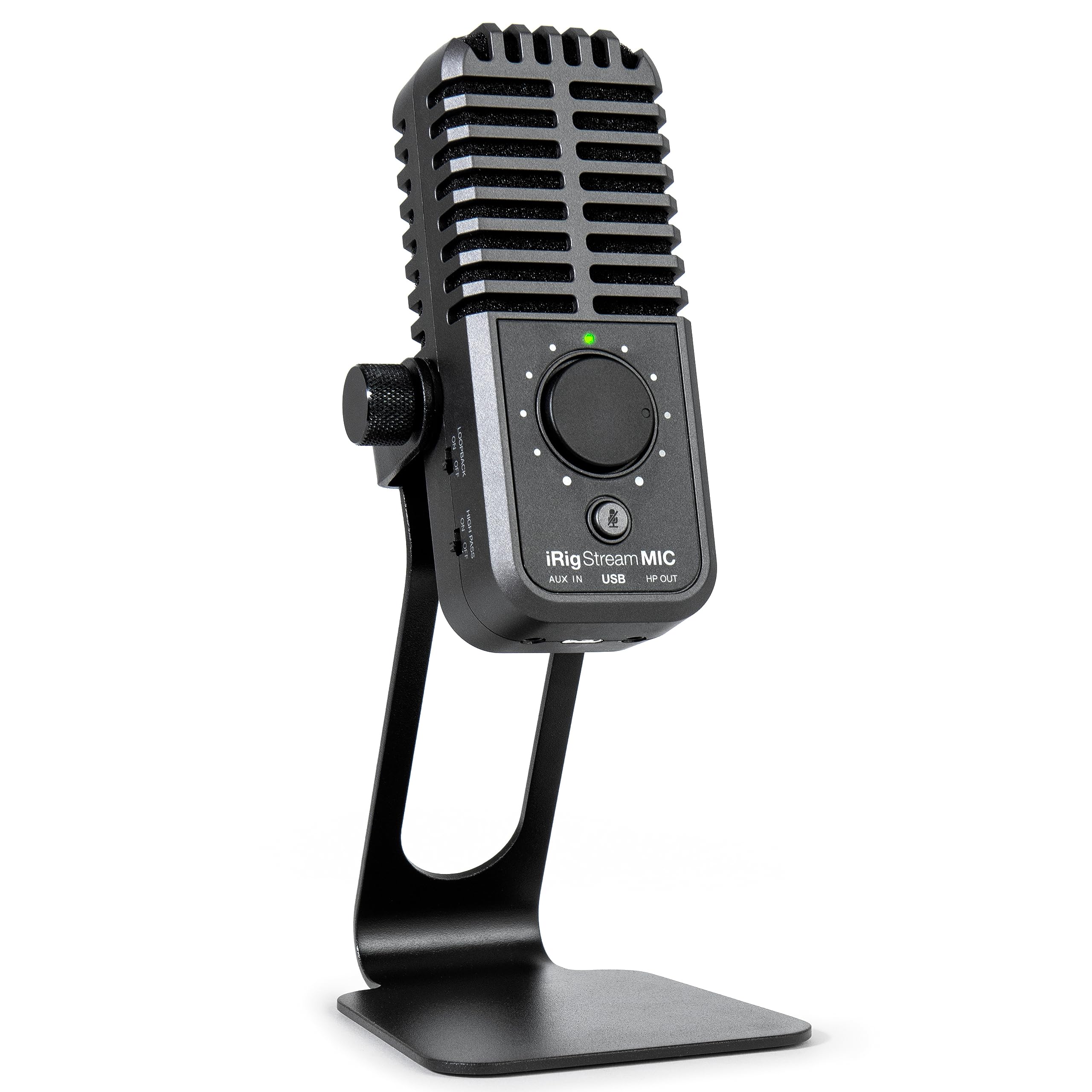 IK Multimedia iRig Stream Mic USB Condenser Microphone with Integrated Audio Interface -Podcast Microphone, Gaming Microphone for pc, Streaming Microphone Plus Audio Mixer USB Audio Interface
