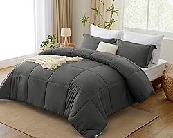 CozyLux Queen Comforter Set - Dark Grey Comforter