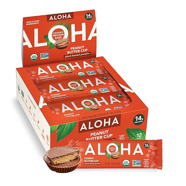 ALOHA ORGANIC PLANT BASED PROTEIN BARS – PEANUT...
