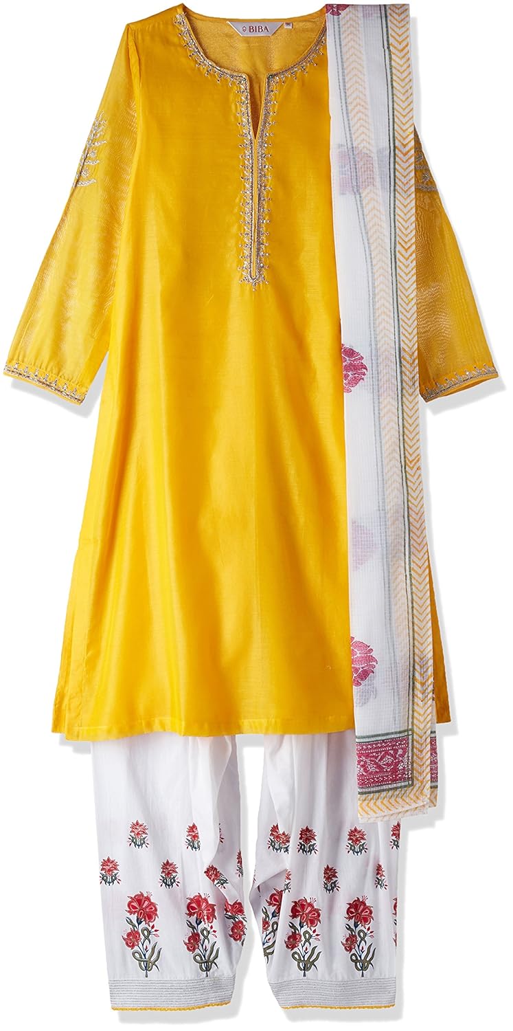 biba women's straight salwar suit