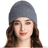 Seamless Beanie Hat for Men Women, Wool Fisherman Beanies, Unisex Cuffed Knit Warm Winter Hats Skull Cap Ski Caps