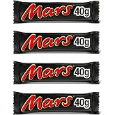 English Mars Bars (Pack 4 Bars) | Milk Chocolate Bars with Soft Caramel Center | Individually Wrapped Bars