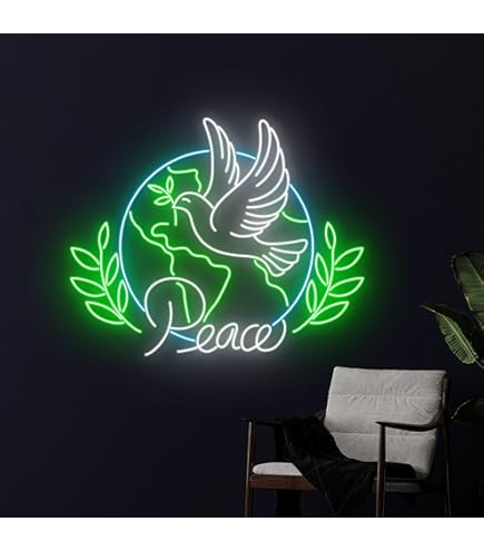 Amazon.com: Handmadetneonsign Let There Be Peace On Earth Neon