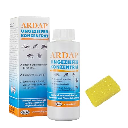 Quiko 200 ml Ardap Ungezieferspray Konzentrat Orginal + Insektenschwamm