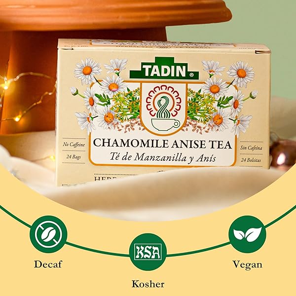 TADIN TEA, MANZANILLA & ANIS CHAMOMILE WITH ANISSE TEA, 24 COUNT TEA BAGS
