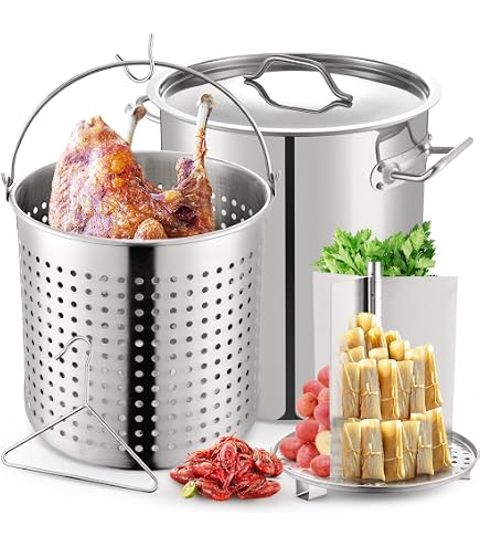 ARC 69QT Stainless Steel Mexican Cazo With 200,000 BTU Propane Burner & 36" Mixing Paddle - Outdoor Cooking For Carnitas, Seafood Boils