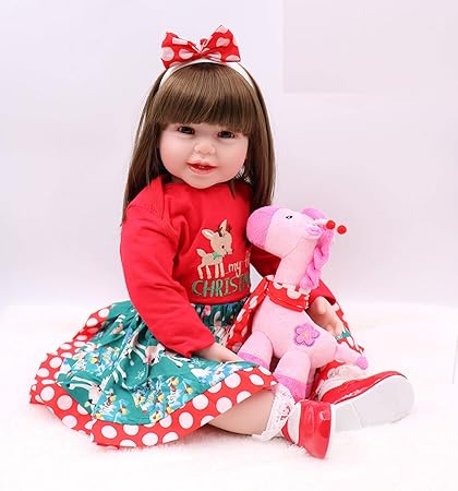 Amazon Com Reborn Baby Dolls Smile Long Hair Girl New Reborn Baby