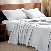 Bare Home Flannel Sheet Set 100% Cotton, Velvety Soft Heavyweight - Double Brushed Flannel - Deep Pocket (King, White)
