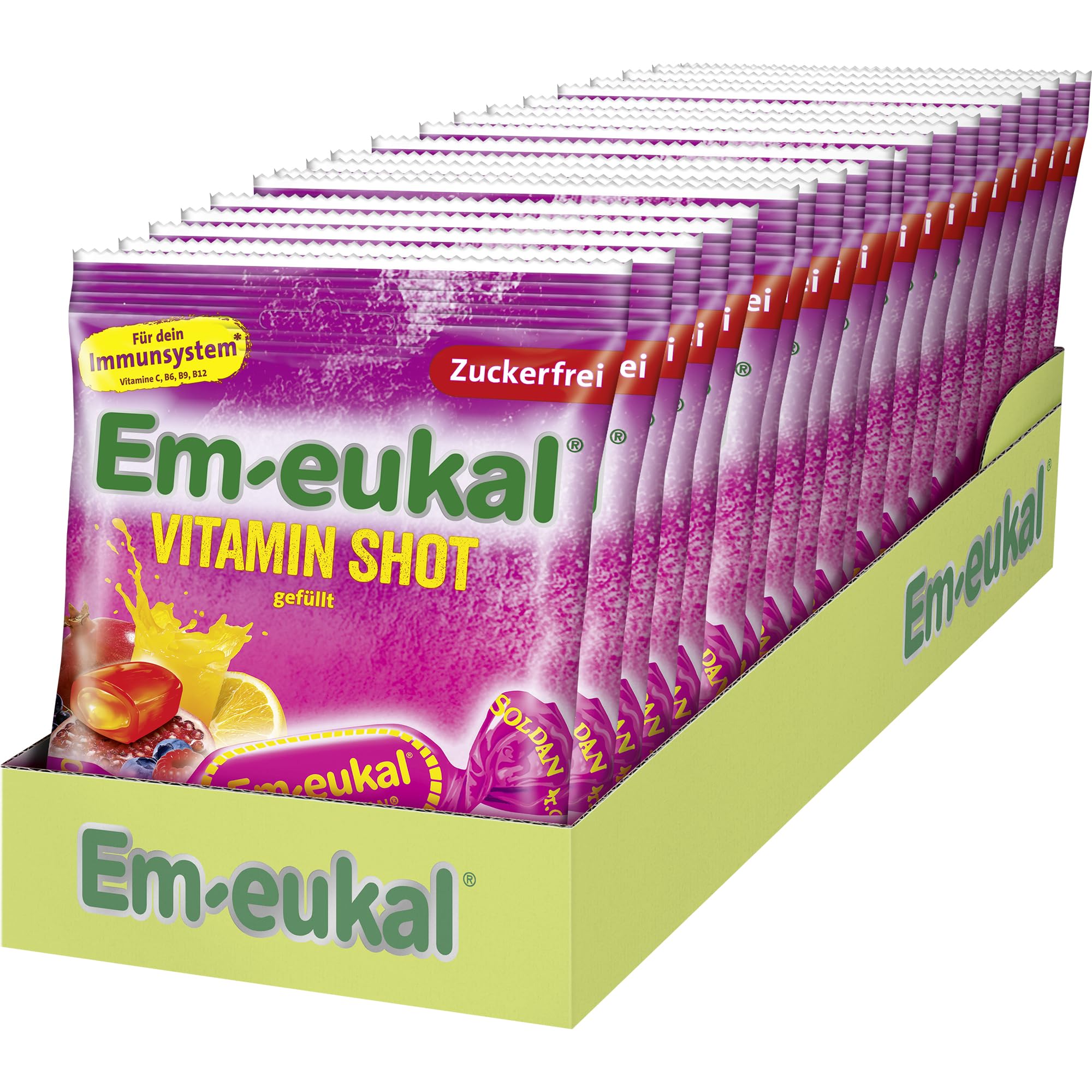 Em-eukal Vitamin-Shot gefüllt zuckerfrei 1500g – Erfrischend fruchtig – mit Fruchtsaftkonzentrat aus Granatapfel & wertvollem Orangenöl – 20x75g 4