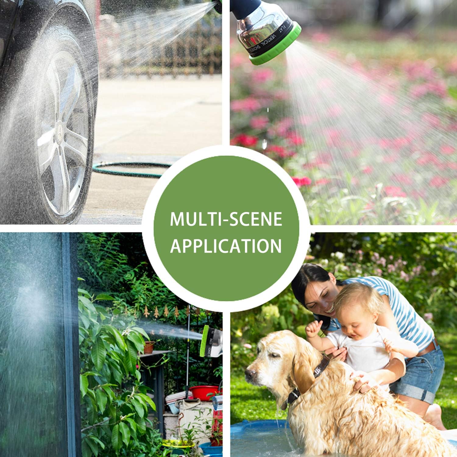 Hose Nozzle Garden, Hose Nozzle Heavy Duty Metal Hose Spray 9 Adjustable Patterns Water Jet Pistol Grip Trigger for Hand Watering Plants & Lawn, Car Washing, Garden and Patio/Pets Shower & More : Garden & Outdoor