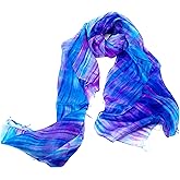 Millie & Boo 100% Silk Scarf For Women |Ladies Mulberry Silk Scarf | Shawls and Wraps for Evening Dresses | Blue and Purple Silk scarf | 67 x 29 inches| Gift Boxed | Hand Painted