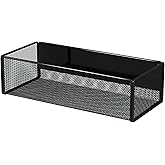 LIFEFAN Magnetic Basket Organizer Holder for Fridge Magnetic Storage Bin Box Containers for Refrigerator Whiteboard Classroom (Large, Black)