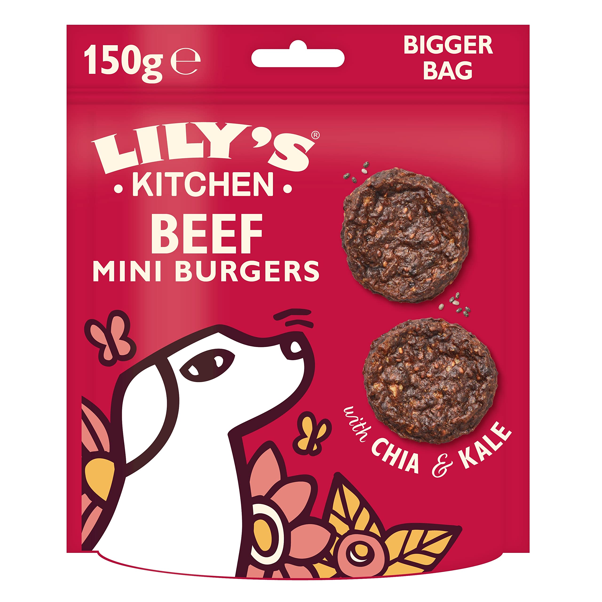Lily's Kitchen Dog Meaty Treats Grain Free The Best Ever Mini Beef Burgers (8 x 150 g)