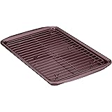 Circulon Nonstick Bakeware Set, Nonstick Cookie Sheet / Baking Sheet with Cooling Rack - 2 Piece, Merlot Red