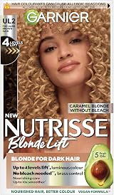 Garnier Nutrisse Blonde Lift Caramel Blonde Vegan Hair Dye UL2 4 Level Lift