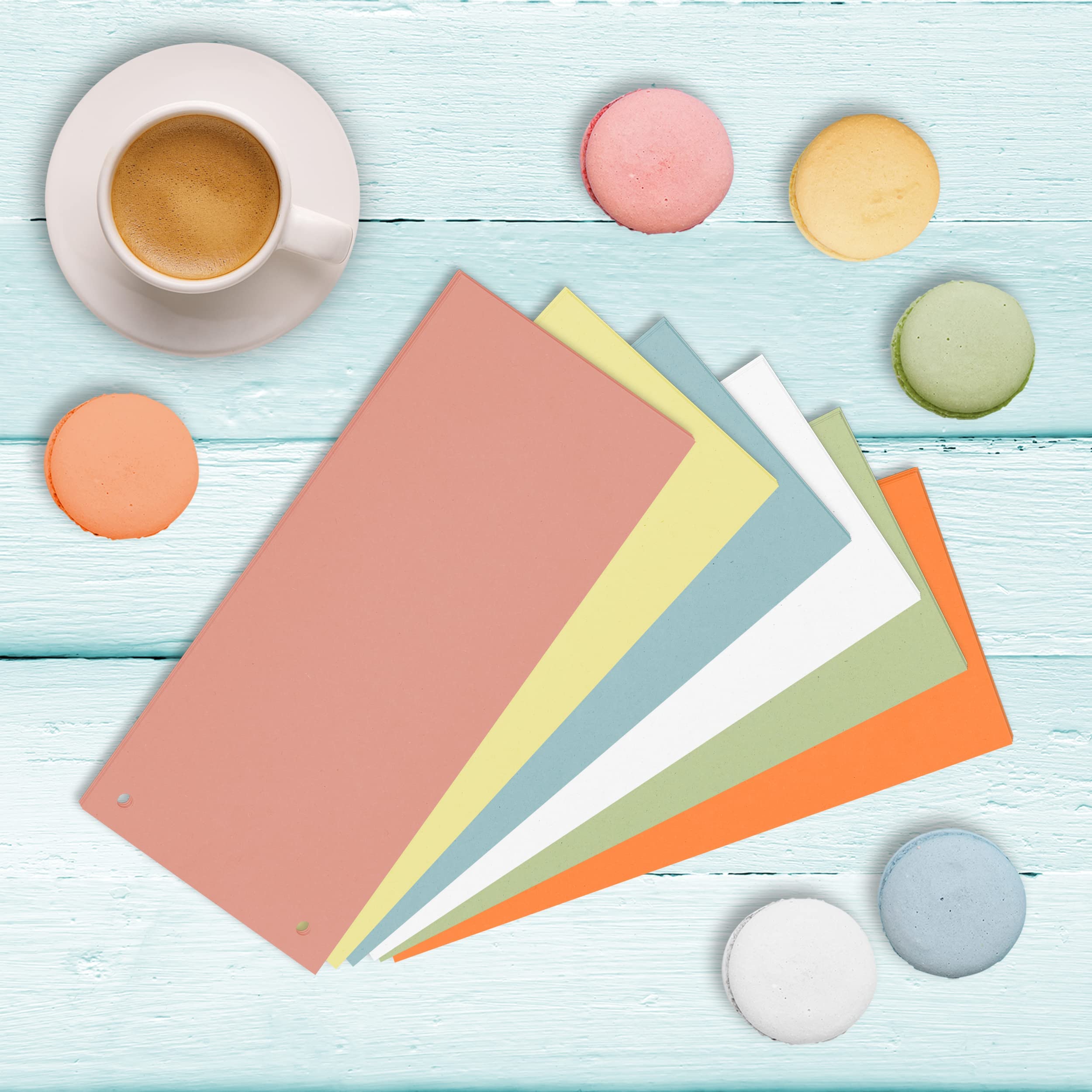 Oxford 100 x White Cardboard Divider Strips 190gsm Punched