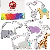 Safari Zoo Animals Cookie Cutters 5-Pc Set Made in USA by Ann Clark, Elephant, Giraffe, Hippo, Bear, Camel