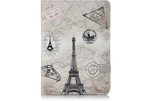 UUcovers Passport Holder Cover Case PU Leather RFID Blocking Card Pockets Holder Cute Luggage Magnetic Wallet Case for Women Men, Eiffel Tower