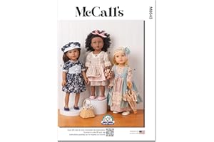 McCall's M8543OS 18" Doll Cottage Core Dresses Sewing Pattern Packet by Carla Reiss, Design Code M8543, Sizes One Size