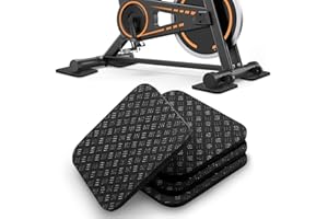 TOBWOLF 4PCS Dual-Sided Non-Slip Exercise Bike Mat, 4" x 4" Premium Silicone Anti Vibration Mat for Exercise Bike, Treadmill,
