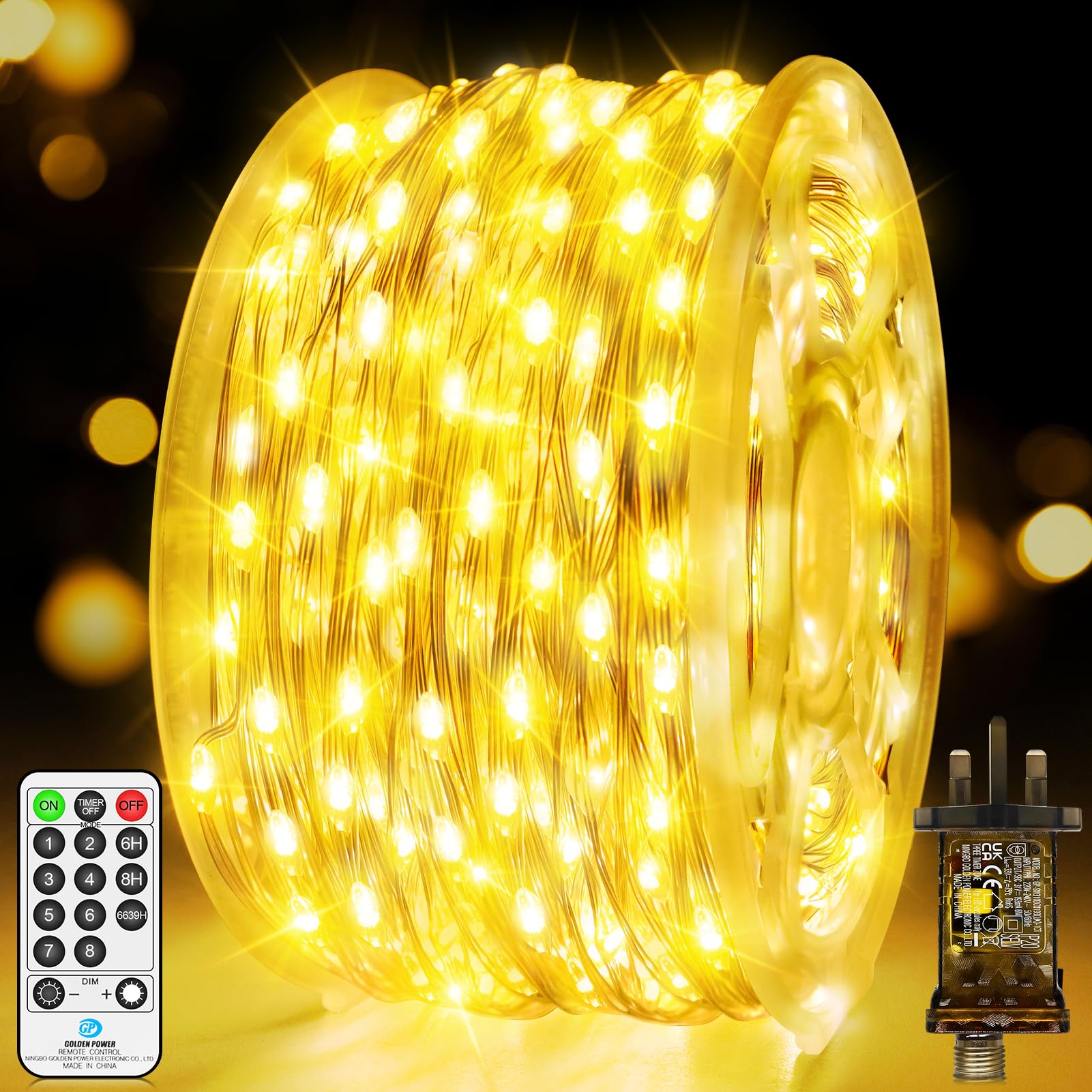 138 FT 400 LED Fairy Lights Plug in Outdoor Copper Wire String Lights Christmas Lights with Remote Timer 8 Modes Waterproof for Indoor Outside Garden Tree Bedroom Party Wedding Decoration Warm White