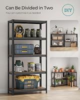 SONGMICS Set of 2 Shelving Units 40 x 90 x 180 cm Rustic Brown Black view 6