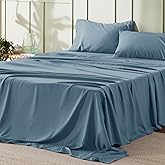 Bedsure Queen Sheet Set - 4 Pieces Soft Queen Size Sheets - Breathable & Cooling - Hotel Luxury - Easy Care Polyester Microfiber Bedding for Women, Men, Mineral Blue