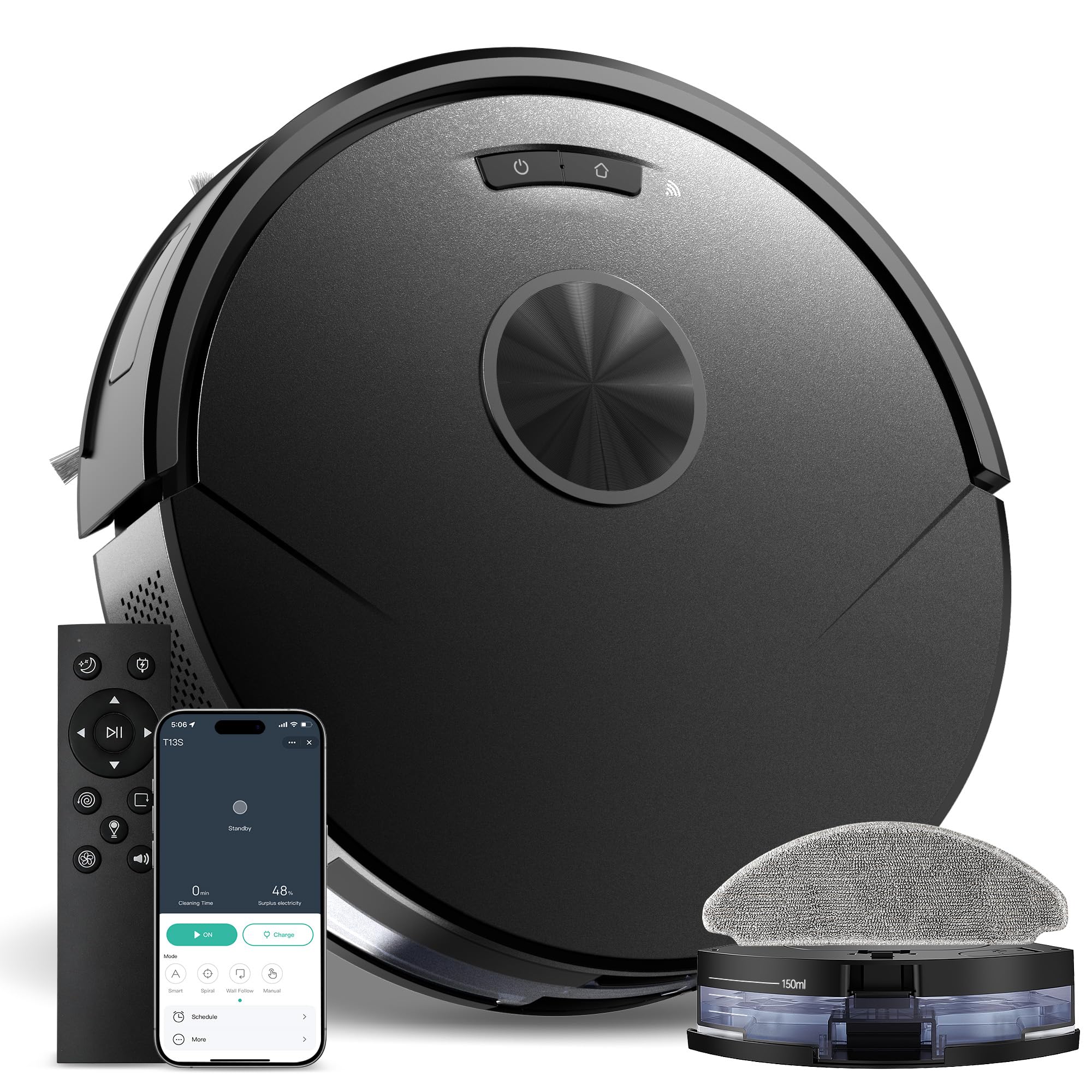 Photo 1 of UMMUND Robot Vacuum and Mop Combo, 8000Pa Strong Suction 2 in 1 Vacuum Robot with Mopping, with Schedule, Wi-Fi/App/Remote, Self-Charging, Slim, Ideal for Hard Floor, Pet Hair, Low-Pile Carpet