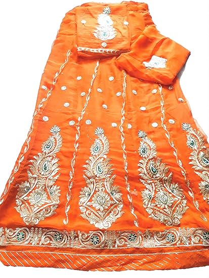 orange rajputi poshak