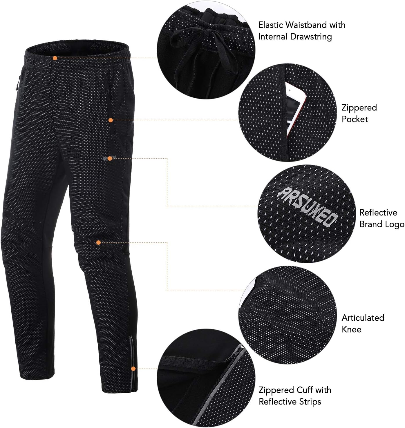 Lixada Men Cycling Clothing Set Winter Long Sleeve Windproof Bicycle Jersey with Pants Outdoor Cycling Running Sports Jacket Activewear: Sports & Outdoors