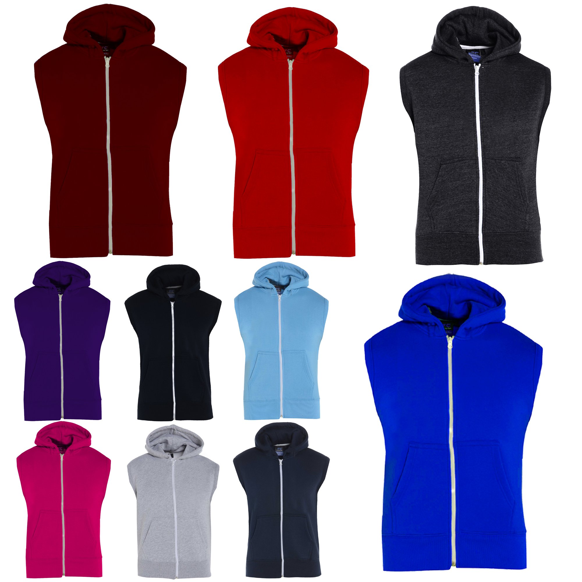 boys sleeveless red hoodie