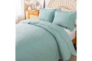 HoneiLife King Quilt Bedding Set - 3 Pieces Microfiber Quilt Sets Lightweight Bedspreads Reversible Coverlets Retro Bed Cover Quilt King Size All Season Quilts-Silt Green
