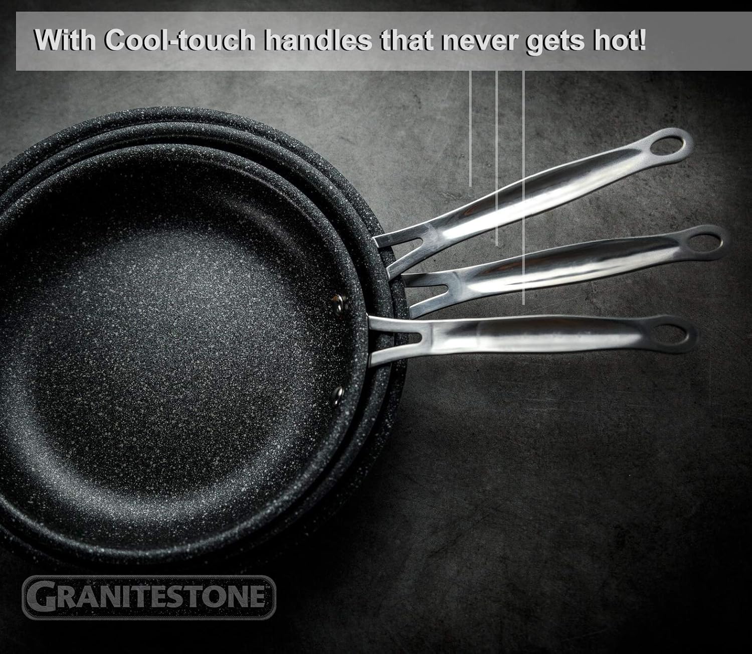 GRANITESTONE 2144 Nonstick, No-warp, Mineral-enforced Frying Pans with Stay-Cool Handles, Dishwasher-safe, PFOA-Free As Seen On TV (10-inch): Kitchen & Dining