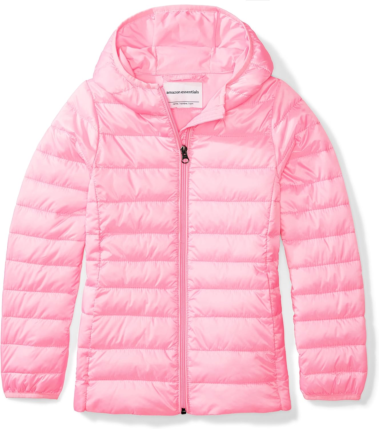  Essentials Girl's Lightweight Water-Resistant Packable Hooded Puffer Jacket: Clothing