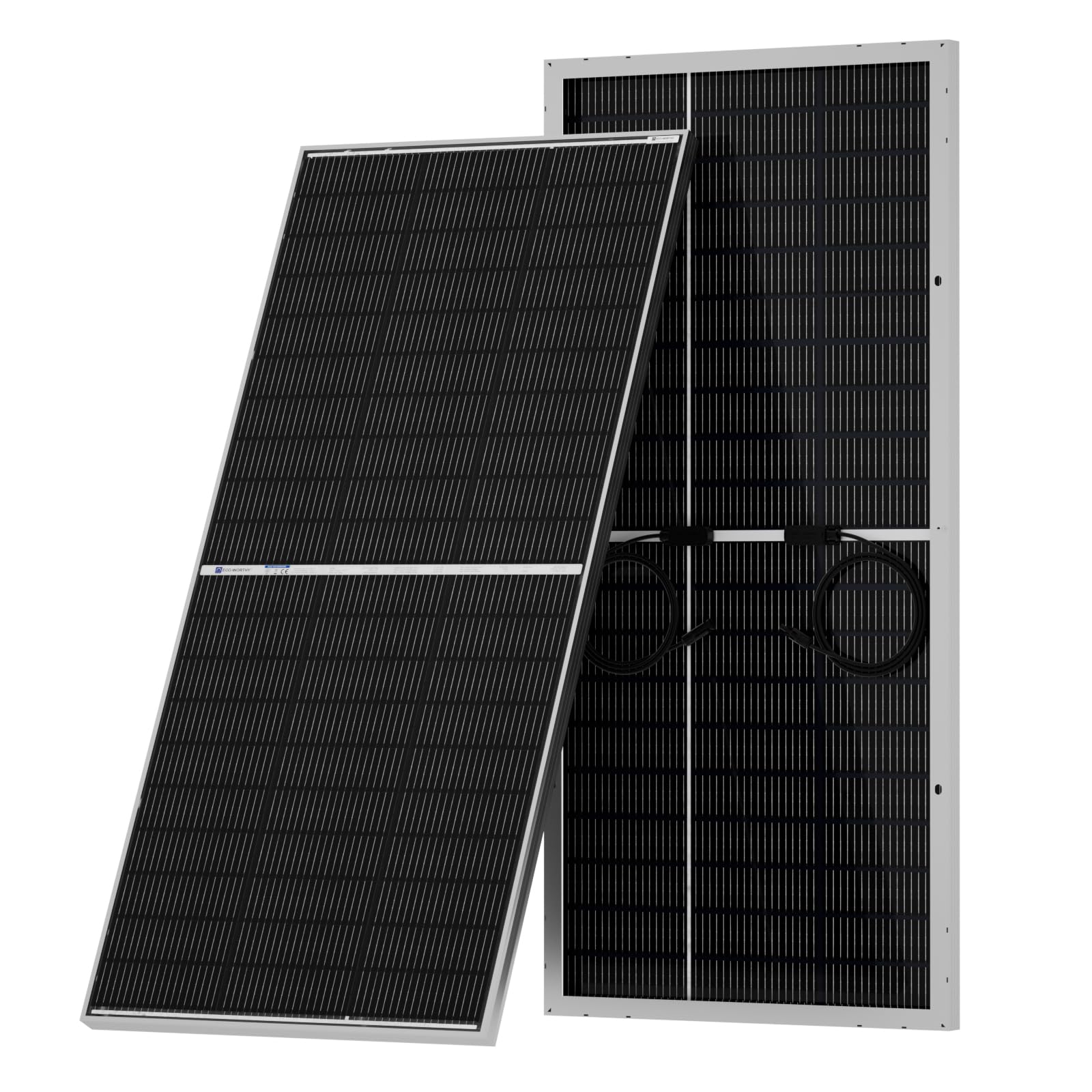 ECO-WORTHY 195W N-Type 18BB Bifacial Solar Panel, 1PC 12 Volt Monocrystalline Solar Panel with 25% High Conversion Efficiency, Ideal for RV, Boat, Roof, Farm,Home & Off-Grid Applications Image