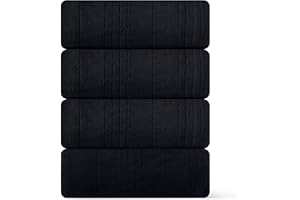 SMUGE Oversized Bath Towel Set, 4 Piece Black Extra Large Bath Towels 35"x70", Premium Microfiber Bath Towel Sheets, Ultra Soft, Highly Absorbent, Quick Dry, Bath Sheets Towels for Adults, Bathroom