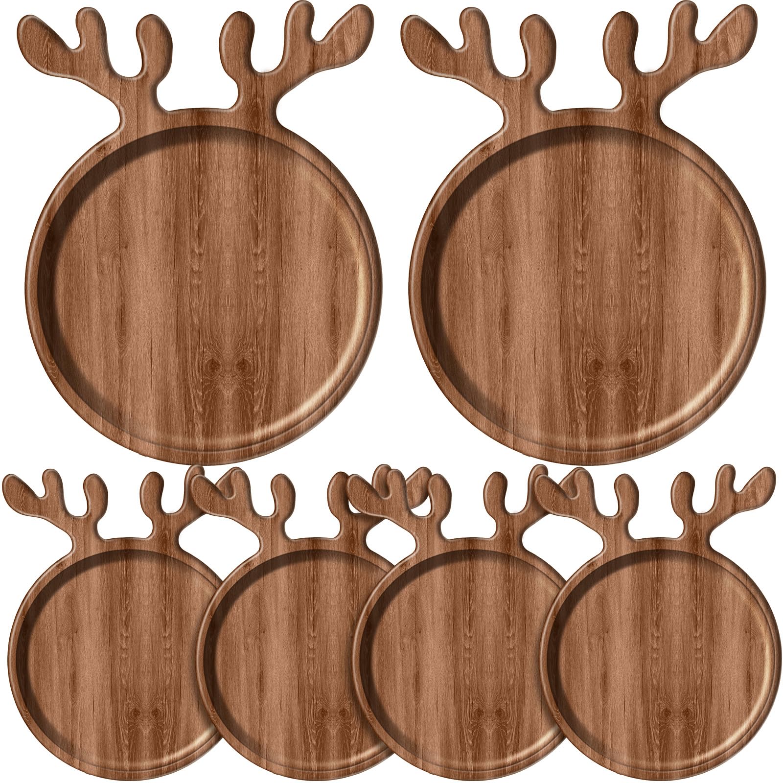 Photo 1 of *MINOR DAMAGE - USED*
Ziliny 6 Pcs Christmas Appetizer Platter 12 Inch Christmas Cutting Board Acacia Serving Trays Wood Charcuterie Board Tray Snack Dessert Candy Dish Plate for Kitchen Gifts(Deer Antle)