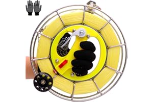 TianYueFly Kite reel with Brake Function and Deceleration, Made of Stainless Steel, 8.3inches Dia with 1300ft Kite String, Large Handle Design, Kite String Spool for Kids and Adults